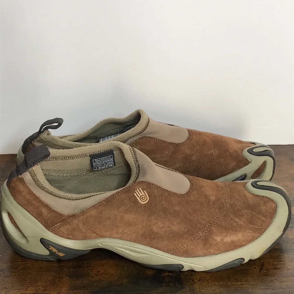 Teva Brown Suede Mountain Scuff Slip On Sneakers Outdoors Mens size 11 flawed - Picture 4 of 8
